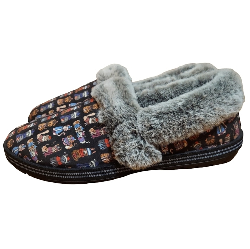 Bobs For Cats From Skechers Winter Cat Faux Fur Lined Vegan Memory Foam Slippers - Picture 4 of 14